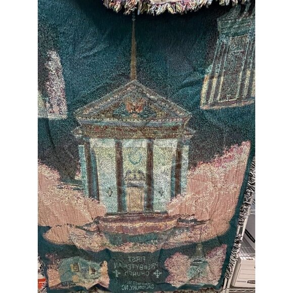 Decorative Blanket Throw Afghan Woven First Presbyterian Church Salisbury NC - Picture 4 of 4